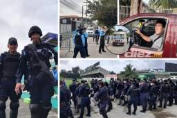 La Policía Nacional llegó cuatro horas antes al estadio Yankel Rosenthal de San Pedro Sula para dar la mayor seguridad al partido que cierra el Apetura 2020 entre Marathón y Olimpia.
