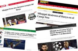 La prensa mundial se rinde a Mbappé y arremete contra el Barcelona por el pésimo trabajo en la zaga y recibir la goleada de los franceses. Algunos hablan hasta fin de ciclo.
