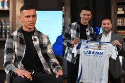 El futbolista hondureño fue presentado de forma oficial con el Real Zaragoza de España.