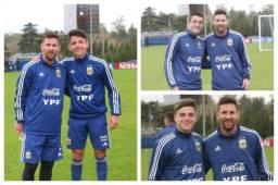 Leo Messi le dedicó un poco de su tiempo a los juveniles de la Albiceleste para tomarse una fotografía con cada uno de ellos.