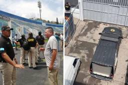 La ATIC se hizo presente esta mañana para hacer una investigación sobre el cambio de grama en el estadio Nacional Chelato Uclés.