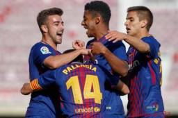 Choco Lozano festeja con sus compañeros su tanto ante Almería tras gran asistencia de Palencia. Foto @Liga123