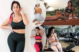 La espectacular novia de Cristiano Ronaldo se ha convertido en la nueva musa del yoga publicando fotografías en el gimanasio en Instagram. Aquí sus mejores imágenes.