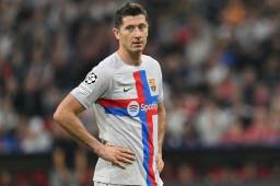 Lewandowski está a las puertas de la eliminación con el Barcelona en la Liga de Campeones.