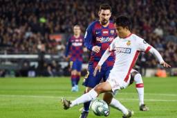 Take Kubo le hizo un caño a Lionel Messi en el propio Camp Nou.