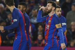 Leo Messi festejó con un 'telefonazo' y las redes sociales comenzaron a especular. Pero el mismo jugador explicó que lo dedicó a un sobrino. Foto EFE