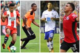 Los legionarios que tendrá la Selección de Honduras para el partido amistoso frente a Emiratos Árabes. Choco Lozano, Róchez, Acosta y Chirinos.