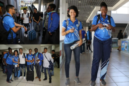 La delegación hondureña salió esta mañana rumbo a Republica Dominica. FOTOS:David Romero.