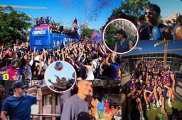 Fotos del festejo del Barcelona: la burla al Real Madrid, los cánticos al Espanyol, el look de Araujo y el jugador que le regaló flores a Rashford. ¿Qué estaba tomando Flick? ¿Fumó Szczesny?