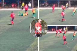 Noel Valladares sufre tremenda agresión en pleno partido de fútbol en la Liga Mayor de Honduras