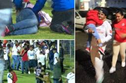 Fuera del estadio barras se enfrentaron y hay reporte de personas muertas, dentro del estadio se cerraron los portones y la gente sigue encerrada soportando gases lacrimógenos.