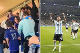 La celebración de la familia de Messi tras el triunfo de Argentina sobre México en el Mundial de Qatar 2022