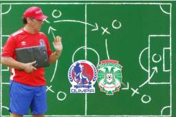 El entrenador de Olimpia tiene claro a casi todo el equipo que pondrá a jugar contra Marathón, sin embargo las lesiones de Jorge Álvarez y Deybi Flores han trastocados sus planes que le harían realizar dos variantes que incluye el cambio de posición de sus jugadores.