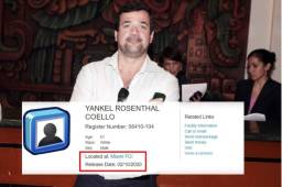 Según la Oficina Federal de Prisiones, Yankel Rosenthal sale en libertad este próximo lunes 10 de febrero.