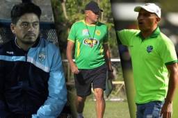 Reinaldo Tilguath, Wilmer Cruz y José Nicolás López, técnicos del Infop, Parrillas One y Yoro FC respectivamente.