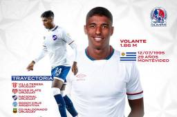 Marcos Montiel, volante uruguayo, el nuevo fichaje del Olimpia de Eduardo Espinel.