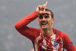 Griezmann festejando su doblete ante el Marsella.