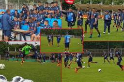 Carlos Tábora hizo varios trabajos en el primer entreno en Corea del Sur.