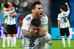 El delantero argentino Leo Messi celebró el pase a octavos de final del Mundial de Rusia como si hubiese ganado la Copa del Mundo. Fotos AFP y EFE