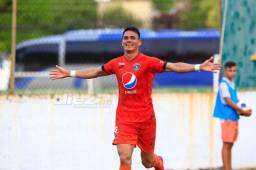 Roberto Moreira celebrando un gol con Motagua en el Clausura 2020. FOTO ARCHIVO DIEZ.HN