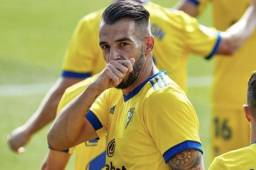 Álvaro Negredo marcó este día su primer gol con el Cádiz.