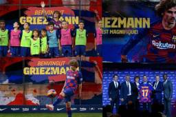 El atacante francés, Antoine Griezmann, fue presentado hoy en el Camp Nou como el nuevo jugador del Barcelona. Usará el número 17.