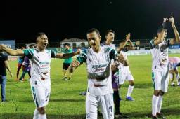 El Platense celebra el triunfo sobre Olimpia en el Excélsior que les da confianza de cara al partido del domingo contra Marathón. Fotos Neptalí Romero