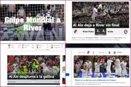 Este miércoles el River Plate fue sorprendido por el Al Ain de Emiratos Árabes y cayó en los penales. Los medios internacionales crucificaron a los millonarios por la eliminación.