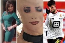 El futbolista serbio del Mechelen de Bégica, Uros Vitas, se tatuó el rostro de su mujer en su dorso, pero a ella no le ha gustado. Foto especial