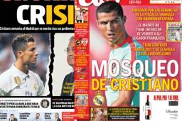 Estas son las portadas de los medios españoles sobre el tema de Cristiano Ronaldo.