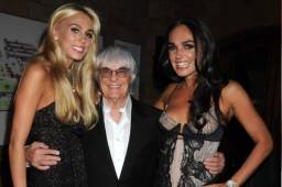 El multimillonario Bernie Ecclestone junto a dos de sus tres hijas, Petra y Tarama.