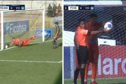 La polémica acción en el Motagua vs Victoria en el estadio Marcelo Tinoco.