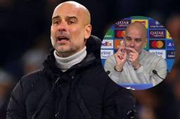 Pep Guardiola terminó con su rostro rayado tras el juego de Champions League contra Feyenoord.