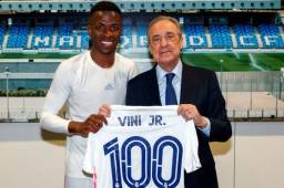 Vinícius ha superado los 100 partidos con el Real Madrid y desde que Florentino Pérez lo fichó en 2018.
