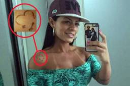 Rosangela Santana, esposa de Cléber, explicó qué significaba el tatuaje.