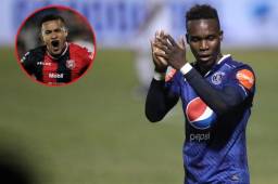 Rubilio Castillo felicitó a Roger Rojas por sus tres goles con el Alajuelense.
