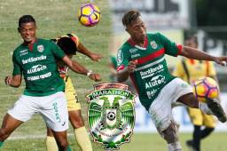 Los jugadores Samuel 'Chama' Córdova y Joshua Vargas, están molestos porque no se les ha hecho efectivo el pago por el tiempo trabajado. Fotos DIEZ