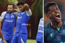 Choco Lozano durante el entrenamiento de la Selección de Honduras antes de los duelos eliminatorios.