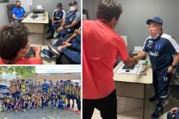 Luego de anunciar la convocatoria, el técnico de la Selección de Honduras, Hernán “Bolillo” Gómez visitó la sede del Real España y se reunió con el argentino Héctor Vargas. Fotos @FenafuthOrg