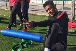 'Choco' Lozano en el entranamiento del Barcelona B.