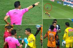 El árbitro Antonio Pérez Durán sancionó un penal cuando ya había dado por terminado la primera mitad entre Monterrey y Pachuca.