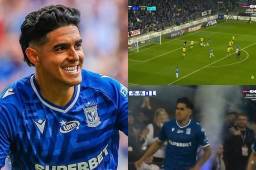 El hondureño utilizó un recurso poco común y anotó su octavo gol con el Lech Poznán en esta temporada