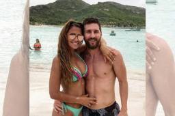 Antonella Roccuzzo y Lionel Messi disfrutando sus vacaciones en Antigua.