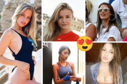 Ellas son las novias y esposas de los futbolistas del Atlético-Barcelona. Partido que definirá al próximo campeón de la liga española.