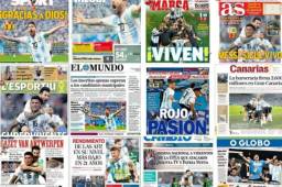 Te presentamos las principales portadas de los medios internacionales sobre el pase de Argentina a octavos de final del Mundial de Rusia 2018. Messi, el gran protagonista.