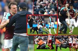 Enardecidos aficionados del West Ham ingresaron al terreno de juego para reclamarle a los jugadores y luego lo hicieron con el dueño luego de sus malos resultados que los tienen cerca de la zona del descenso.