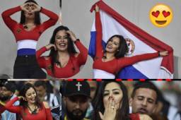 La hermosa modelo paraguaya estuvo en el Argentina-Paraguay que terminó en empate en el estadio Mineira. ¡Larissa se robó el show!.