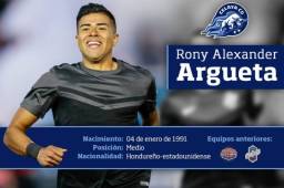 Rony Argueta juega como mediocampista y delantero. Fue fichado por el Celaya de México.