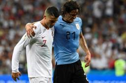 Cavani fue apoyado por Cristiano Ronaldo cuando el uruguayo salió lesionado del partido.
