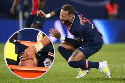 Neymar salió lesionado tras una dura entrada de Thiago Mendes en el PSG-Lyon.